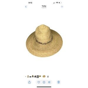 Coolibar Straw Sun Hat UPF 50 Jeweled Womens Beach‎ Raffia Straw